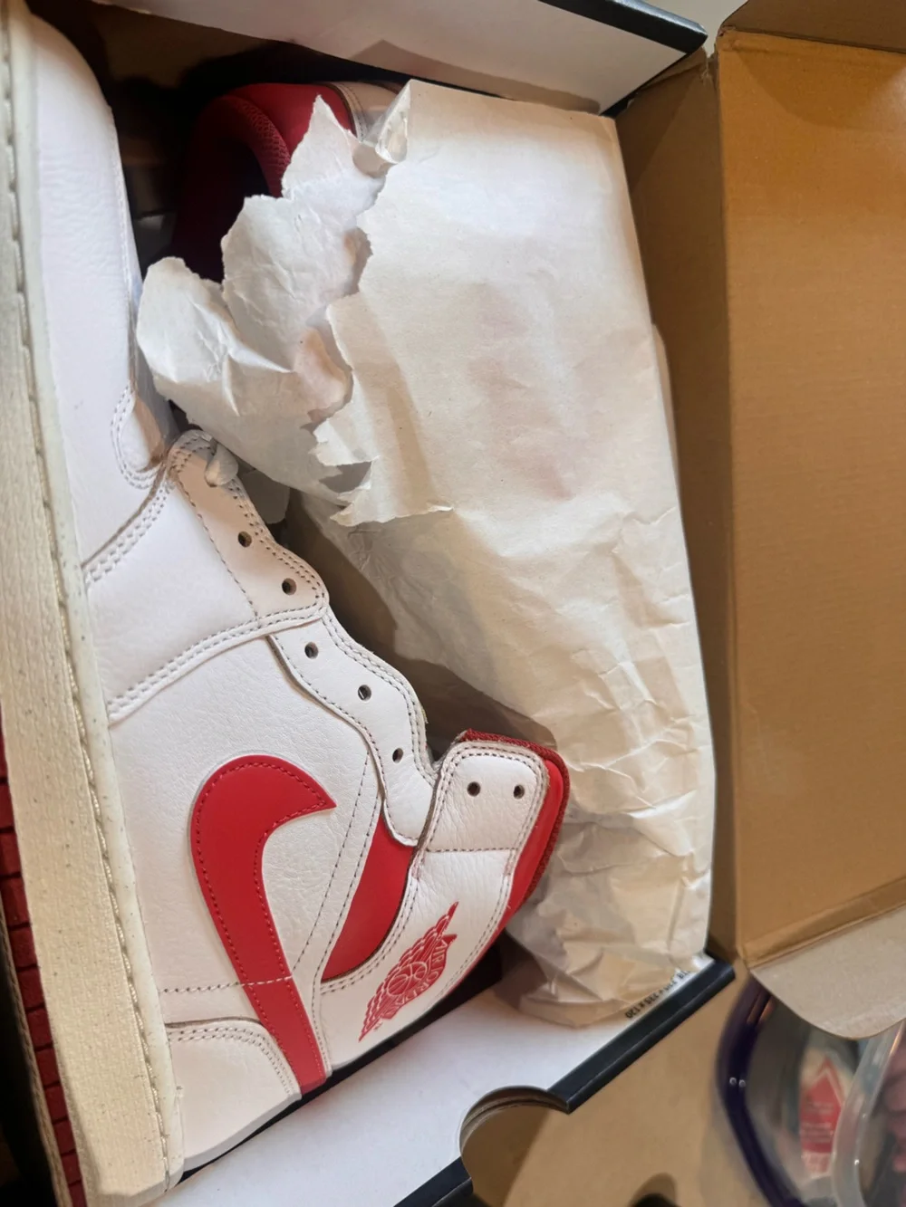 Nike Air Jordan 1 High White and Red SIZE 11